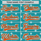Custom Aqua White Personalized Polka Dot Graffiti Pattern Authentic Baseball Jersey