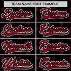 Custom Black Crimson Personalized Polka Dot Graffiti Pattern Authentic Baseball Jersey