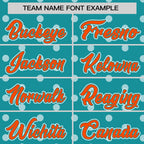 Custom Aqua White Personalized Polka Dot Graffiti Pattern Authentic Baseball Jersey