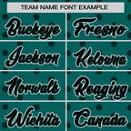 Custom Aqua Black Personalized Polka Dot Graffiti Pattern Authentic Baseball Jersey