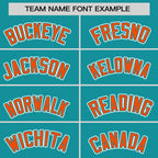 Custom Aqua Orange Personalized Half Stripe Design Authentic Baseball Jersey