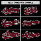 Custom Black Crimson Personalized Half Stripe Design Authentic Baseball Jersey