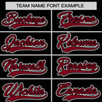 Custom Black Crimson Personalized Half Stripe Design Authentic Baseball Jersey