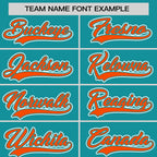 Custom Aqua Orange Personalized Half Stripe Design Authentic Baseball Jersey