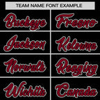 Custom Black Crimson Personalized Half Stripe Design Authentic Baseball Jersey