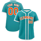 Custom Aqua White Personalized Classic Authentic Baseball Jersey