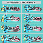 Custom Aqua Genderflux For Pride Month Classic Style Authentic Baseball Jersey