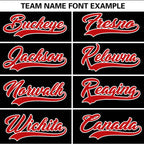 Custom Black Red Personalized Gradient Ribbed Design Authentic Baseball Jersey