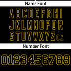 Custom Black Gold Personalized Gradient Ribbed Design Authentic Baseball Jersey