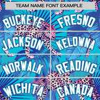 Custom Aqua Personalized Leopard Graffiti Pattern Authentic Baseball Jersey