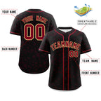 Custom Black Crimson Personalized Star Graffiti Pattern Authentic Baseball Jersey
