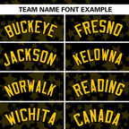 Custom Black Gold Personalized Star Graffiti Pattern Authentic Baseball Jersey