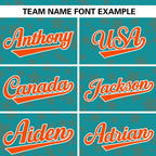 Custom Aqua Orange Personalized Star Graffiti Pattern Authentic Baseball Jersey