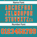 Custom Aqua Orange Personalized Star Graffiti Pattern Authentic Baseball Jersey