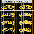 Custom Black Gold Pinstripe Personalized Two-Tone Authentic Baseball Jersey