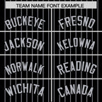 Custom Black Gray Pinstripe Personalized Two-Tone Authentic Baseball Jersey