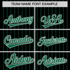 Custom Black Kelly Green Pinstripe Personalized Two-Tone Authentic Baseball Jersey
