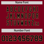 Custom Black Crimson Pinstripe Personalized Two-Tone Authentic Baseball Jersey