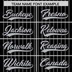 Custom Black Gray Pinstripe Personalized Two-Tone Authentic Baseball Jersey