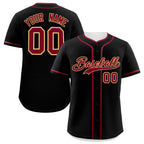 Custom Black Crimson Personalized Classic Authentic Baseball Jersey