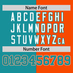 Custom Aqua Orange Two Tone Striped Fashion Authentic Baseball Jersey