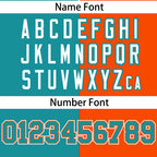 Custom Aqua Orange Two Tone Striped Fashion Authentic Baseball Jersey