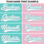 Custom Aqua Light Pink Two Tone Striped Fashion Authentic Baseball Jersey