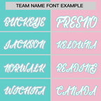 Custom Aqua Light Pink Two Tone Striped Fashion Authentic Baseball Jersey
