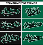 Custom Black Kelly Green Stripe-Solid Combo Fashion Authentic Baseball Jersey