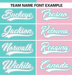 Custom Aqua Light Pink Stripe-Solid Combo Fashion Authentic Baseball Jersey