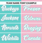 Custom Aqua Light Pink Stripe-Solid Combo Fashion Authentic Baseball Jersey