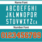 Custom Aqua Orange Raglan Sleeves Gradient Thick Stripe Authentic Baseball Jersey