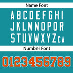 Custom Aqua Orange Raglan Sleeves Gradient Thick Stripe Authentic Baseball Jersey