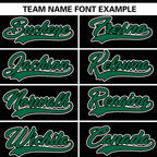 Custom Black Kelly Green Raglan Sleeves Gradient Thick Stripe Authentic Baseball Jersey