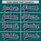 Custom Aqua Navy Pinstripe Personalized Two-Tone Authentic Baseball Jersey