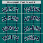 Custom Aqua Navy Pinstripe Personalized Two-Tone Authentic Baseball Jersey