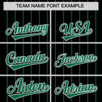 Custom Black Kelly Green Pinstripe Personalized Two-Tone Authentic Baseball Jersey