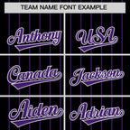 Custom Black Purple Pinstripe Personalized Two-Tone Authentic Baseball Jersey