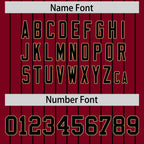 Custom Black Crimson Pinstripe Personalized Two-Tone Authentic Baseball Jersey