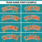 Custom Aqua Orange Stripe Fashion Personalized Star Pattern Authentic Baseball Jersey