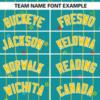 Custom Aqua Gold Stripe Fashion Personalized Star Pattern Authentic Baseball Jersey