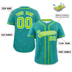 Custom Aqua Neon Green Stripe Fashion Personalized Star Pattern Authentic Baseball Jersey