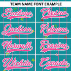 Custom Aqua Pink Stripe Fashion Personalized Star Pattern Authentic Baseball Jersey