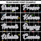 Custom Black Gray Stripe Fashion Personalized Star Pattern Authentic Baseball Jersey