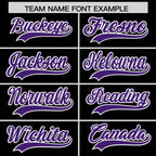 Custom Black Purple Star Ribbing Authentic Baseball Jersey