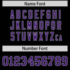 Custom Black Purple Star Ribbing Authentic Baseball Jersey