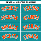 Custom Aqua Orange Gradient Side Personalized Star Pattern Authentic Baseball Jersey