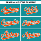 Custom Aqua Orange Gradient Side Personalized Star Pattern Authentic Baseball Jersey