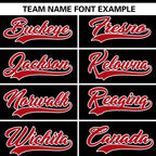 Custom Black Red Gradient Side Personalized Star Pattern Authentic Baseball Jersey