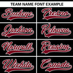 Custom Black Crimson Gradient Side Personalized Star Pattern Authentic Baseball Jersey